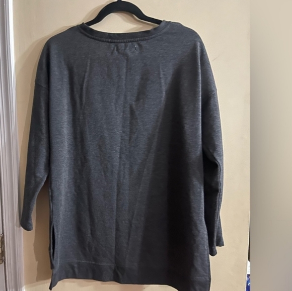 Rae Dunn, gray knit large long-sleeved top, - Picture 3 of 3